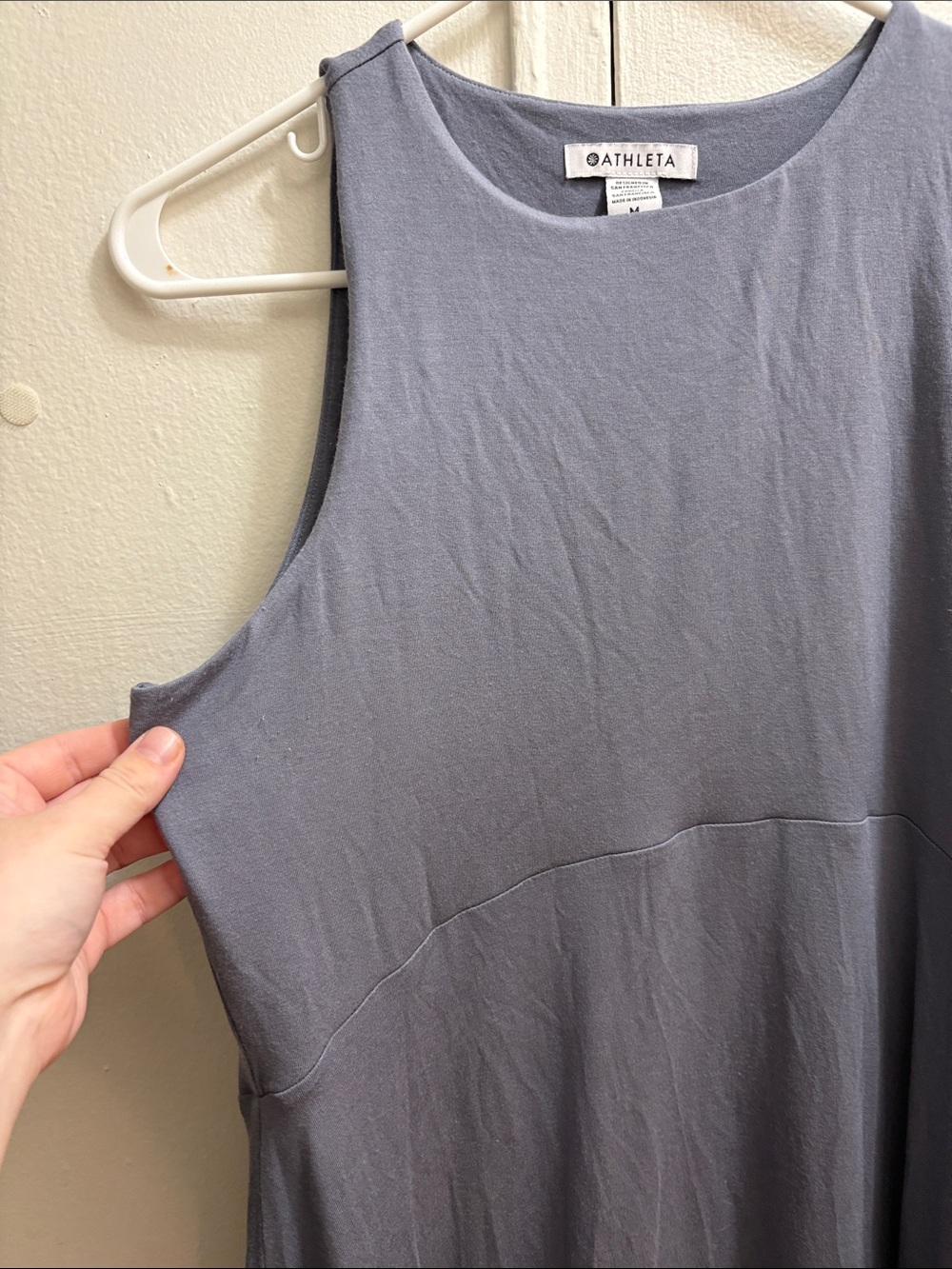 Athleta Sleeveless Midi Dress Slate Color Medium - Picture 3 of 6